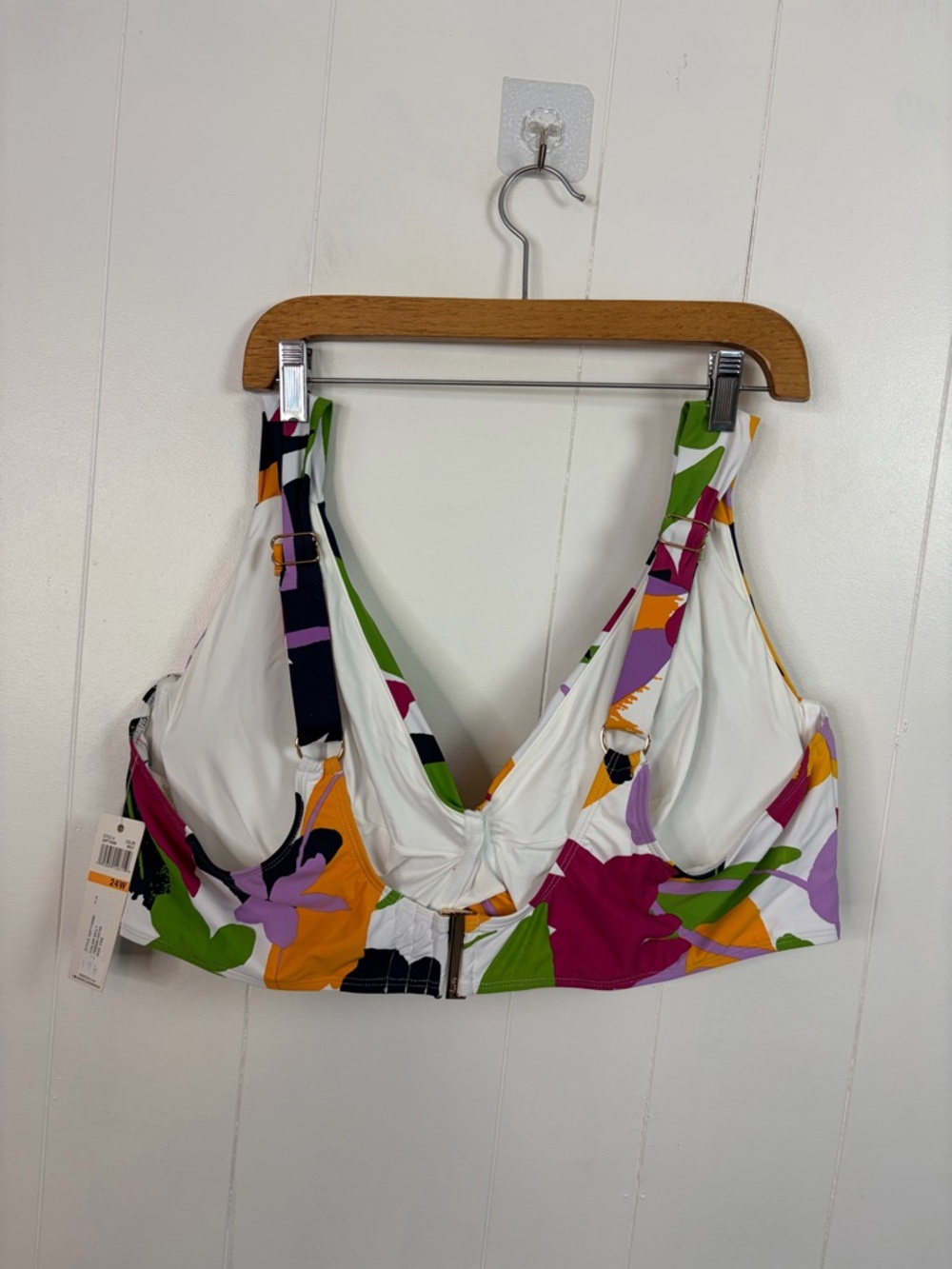 Anne Cole New NWT Underwire Twist Front Floral Bikini Swim Top Plus Size 24W - Picture 5 of 8